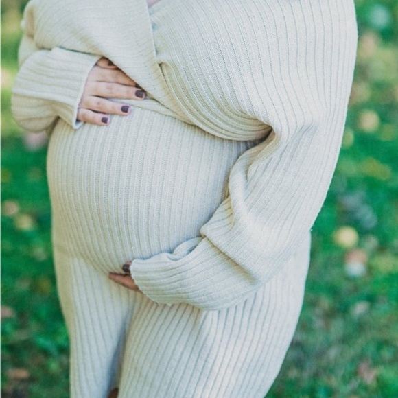 Boohoo Cream Ribbed Knit Sweater - Picture 5 of 5
